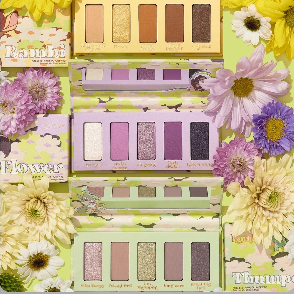 BNIB! ColourPop x DISNEY Bambi Palette Collection (3) Thumper, Flower & Bambi